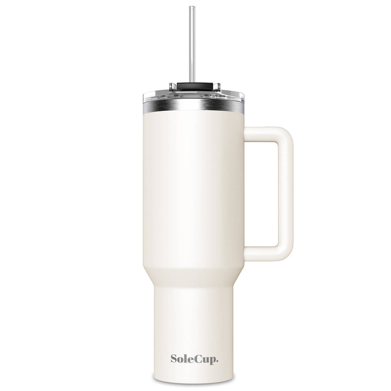 SoleCup XL - 40oz Travel Mug with Handle, Lid and Two Straws