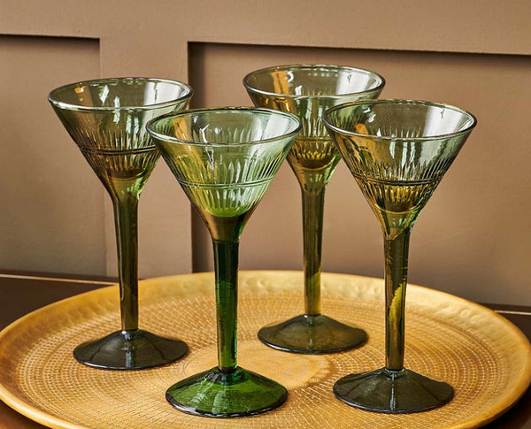 Recycled Cocktail Glass - Dark Emerald (Set of 4)