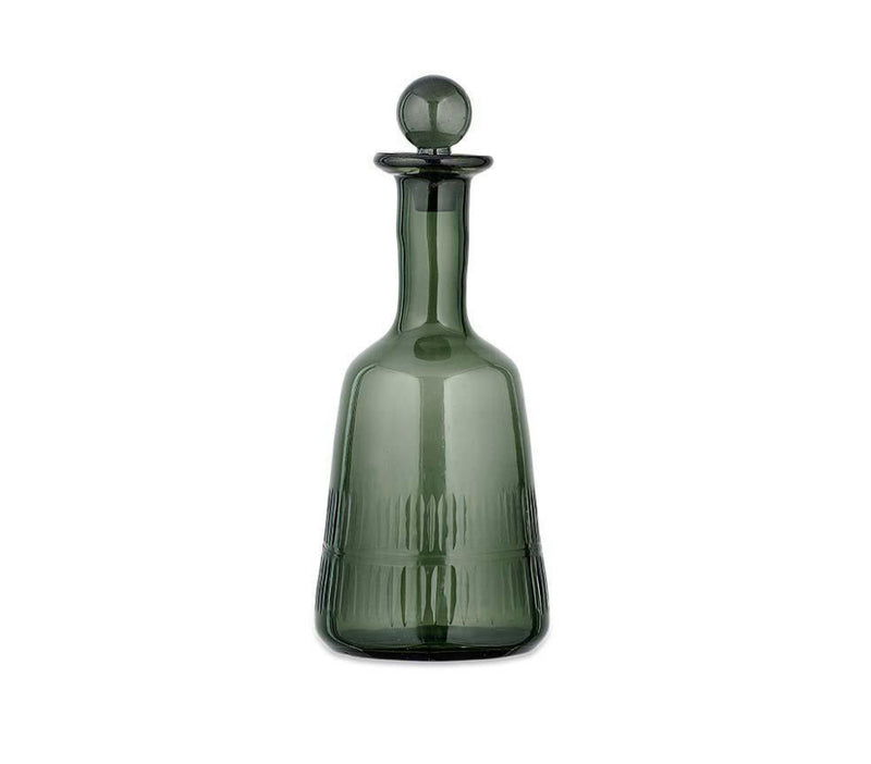 Recycled Glass Decanter - Dark Emerald