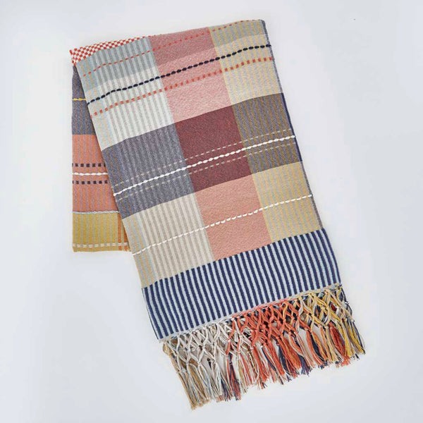 Madras Check Recycled Plastic Bottle Throw
