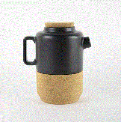 Cork & Ceramic Teapot for Two