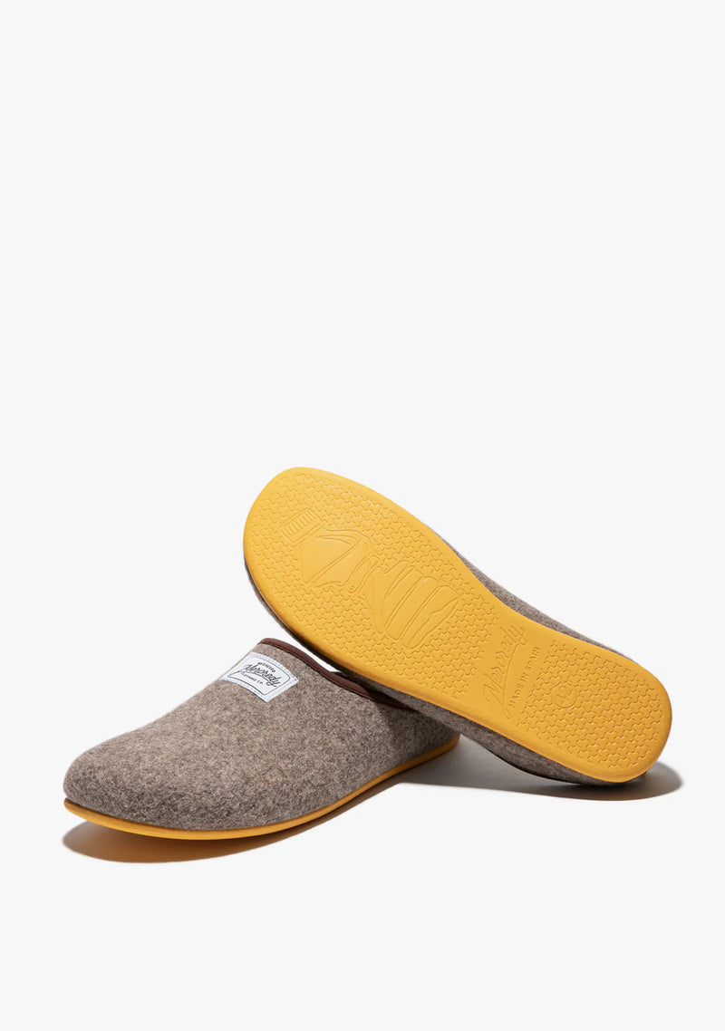 Recycled Plastic Bottle Slipper - Coffee / Yellow