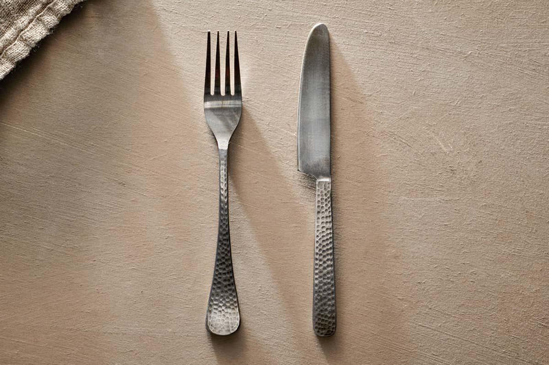 Huri Cutlery Set - Burnt Silver - Set of 16